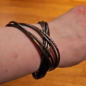 Gunmetal Tone Bangle Set